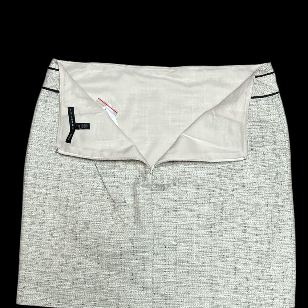 NWT White House Black Market Textured Cream Mini Skirt. Size 12 - Picture 3 of 8